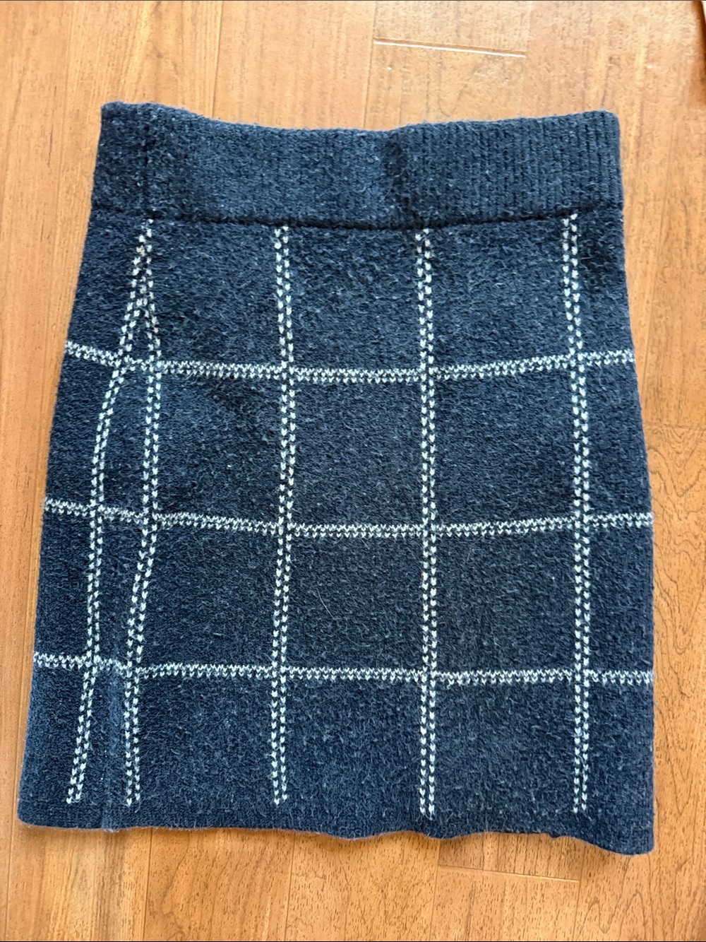 a new day Navy Windowpane Mini Skirt